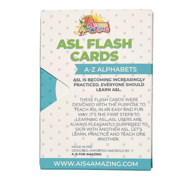 ASL flash cards back